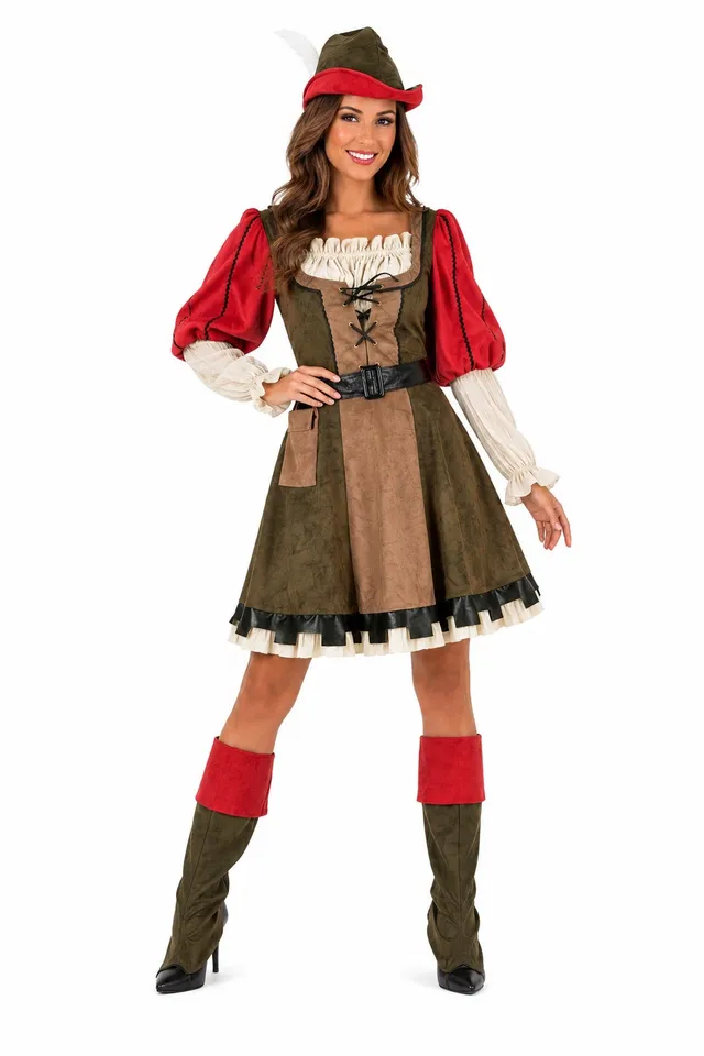 das-kost-mland-lady-marian-robin-hood-kost-m-gr-n-rot image 1