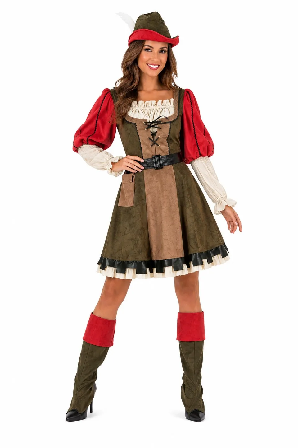 das-kost-mland-lady-marian-robin-hood-kost-m-gr-n-rot image 1