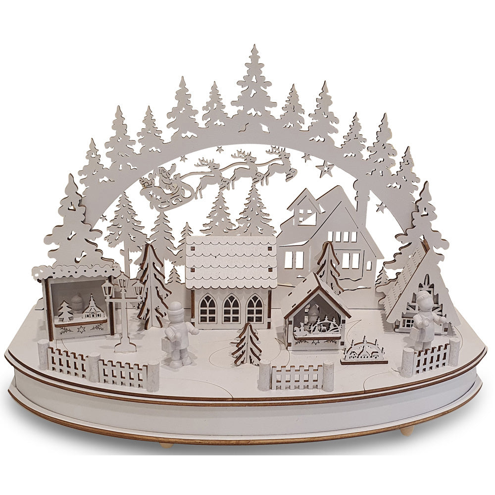 riffelmacher-weihnachtsmarkt-led-schwibbogen-holz-wei-36cm-timer image 1