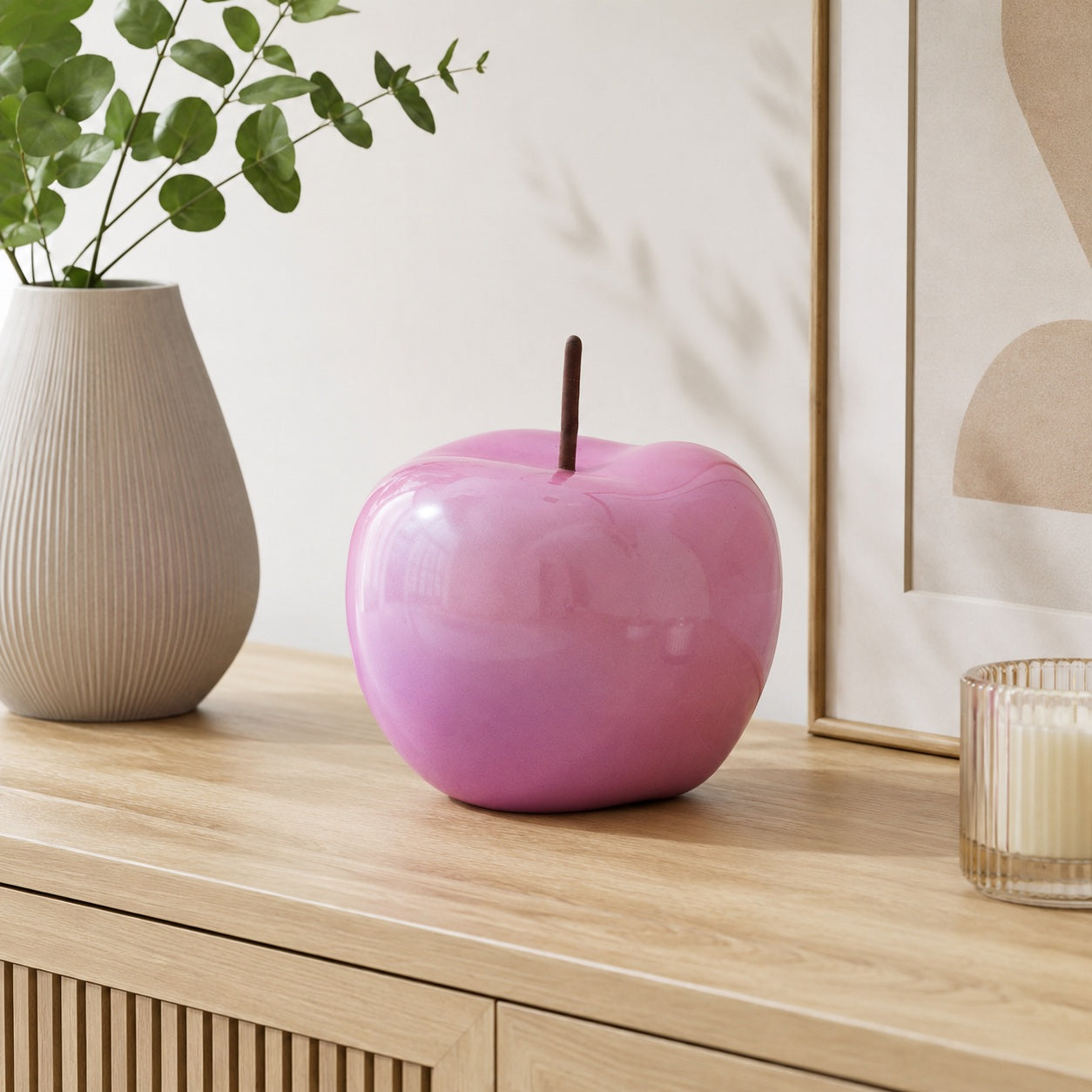 das-kost-mland-deko-apfel-75410-keramik-rosa-12-cm image 2