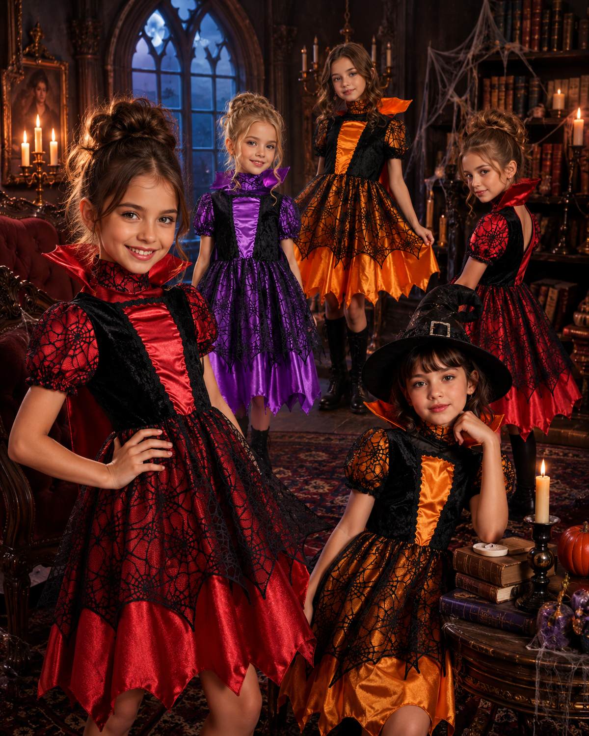 das-kost-mland-m-dchen-hexe-willow-kost-m-schwarz-rot-128 image 3