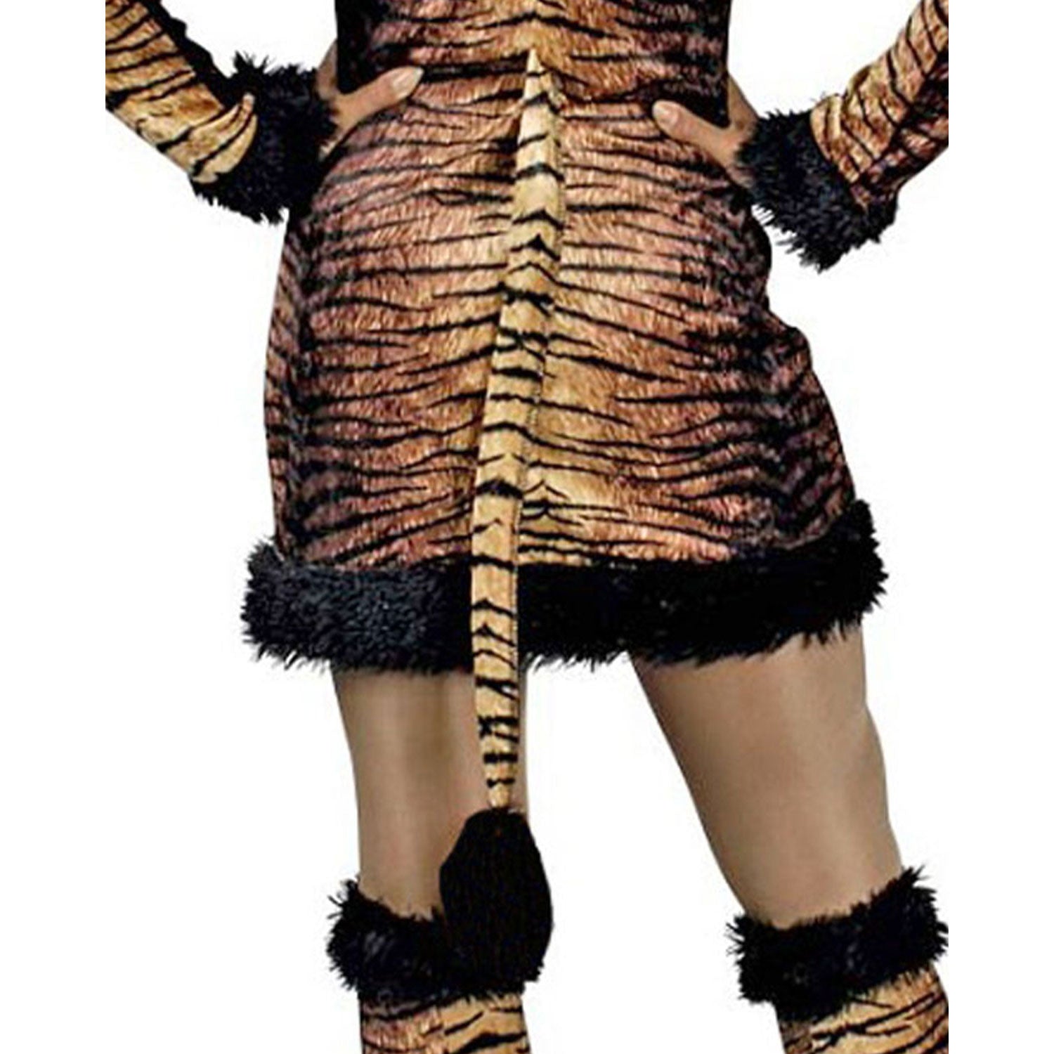 das-kost-mland-damen-tiger-tierkost-m-kleid-stulpen-kapuze image 8
