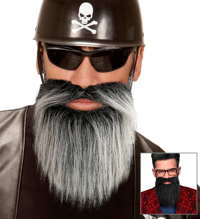 das-kost-mland-accessoires-bart-schnurrbart-grau-schwarz image 1