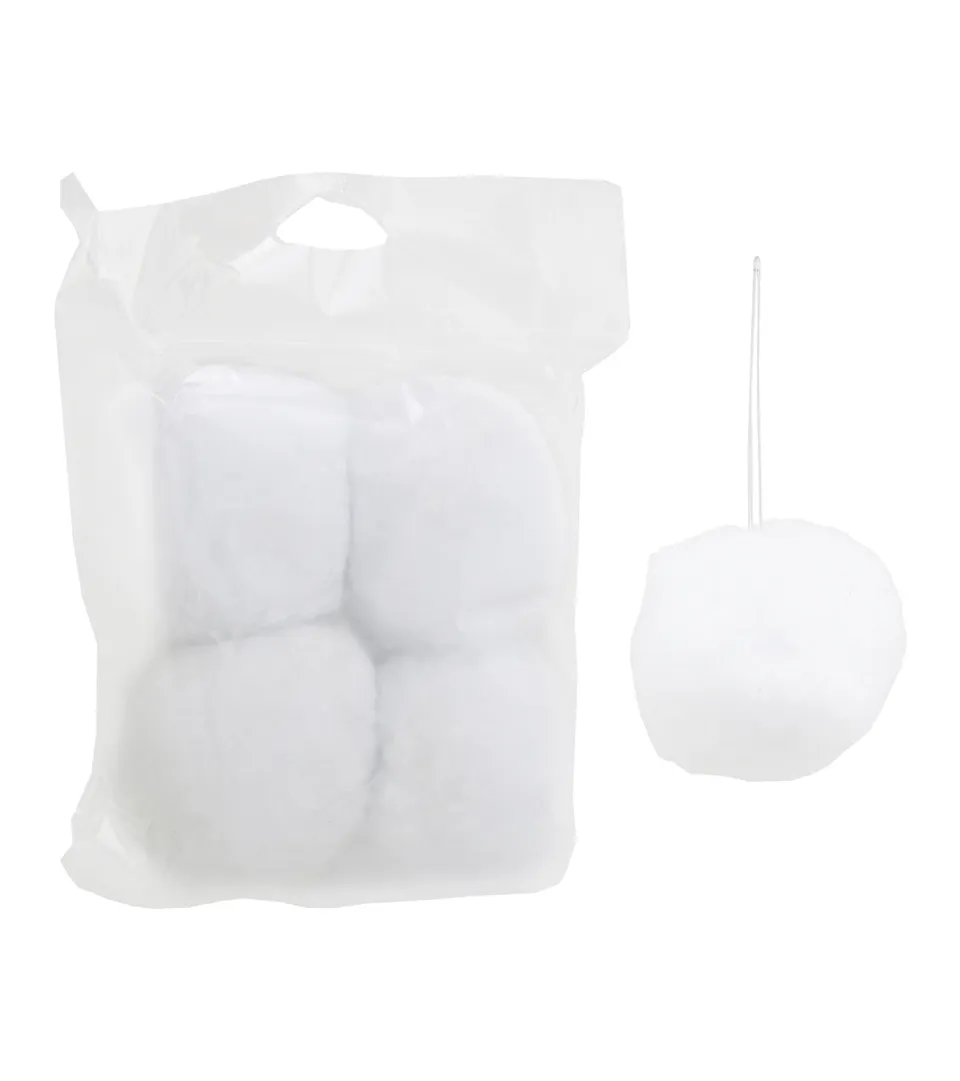 riffelmacher-schneeball-deko-68726-wei-4er-set-9cm-h-ngen image 1