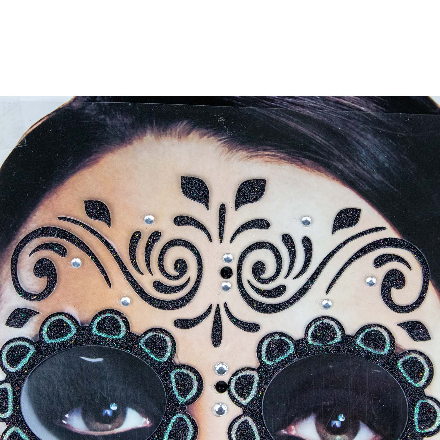halloween-gesichts-tattoo-skelett-schwarz-glitzer-selbstklebend image 8
