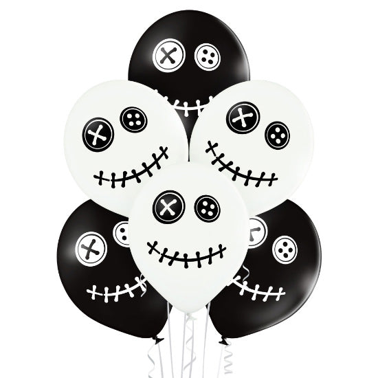 das-kost-mland-dekorationen-voodoo-puppe-luftballon-30cm-6-stk-mix image 1