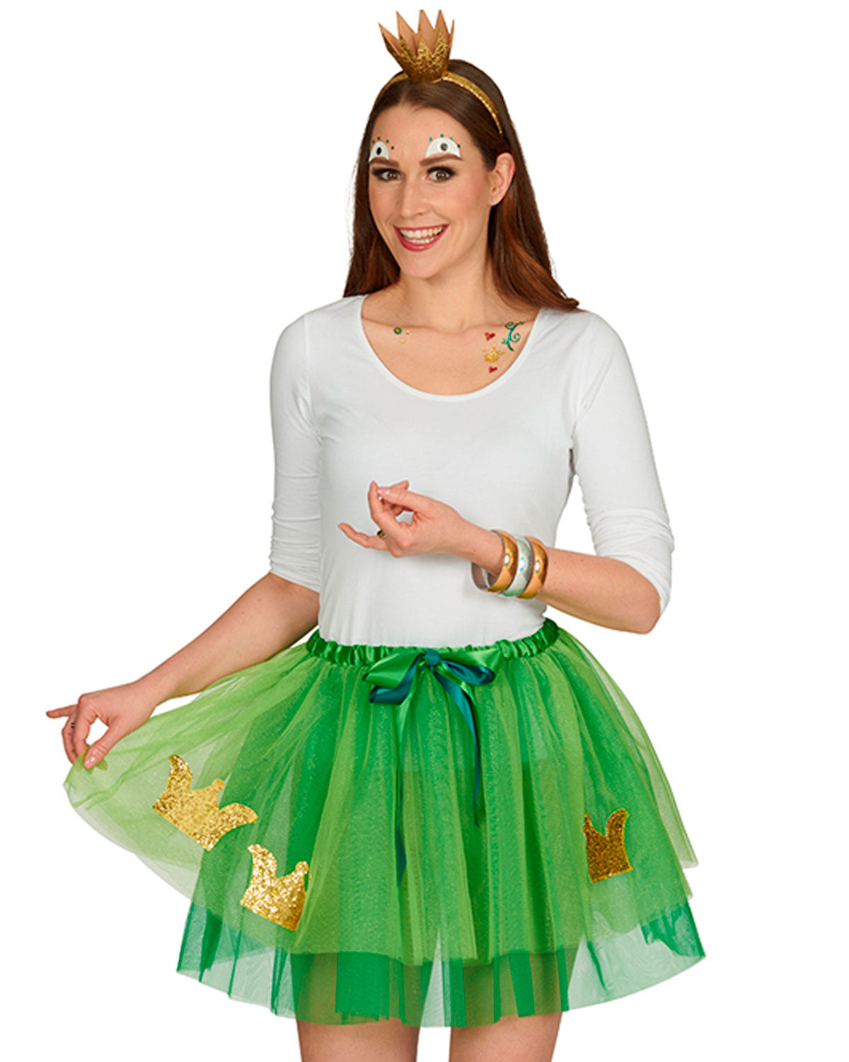 froschk-nig-kost-m-set-damen-gr-ner-tutu-45cm-krone image 4