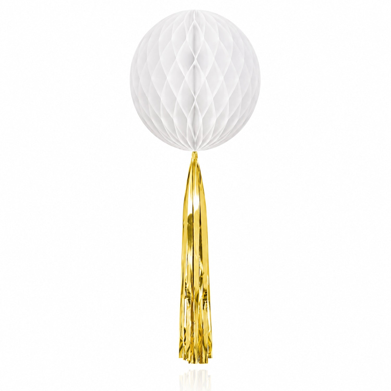 das-kost-mland-dekorationen-wabenball-wei-gold-quaste-papier image 1