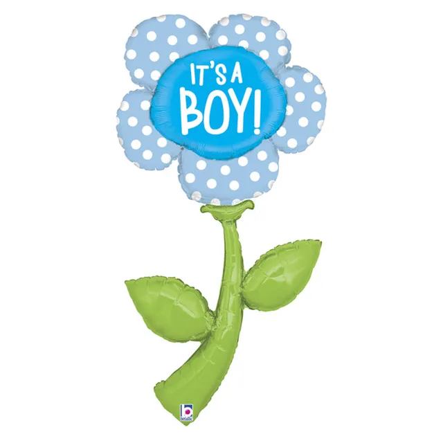das-kost-mland-its-a-boy-folienballon-blau-150-cm-blume image 1