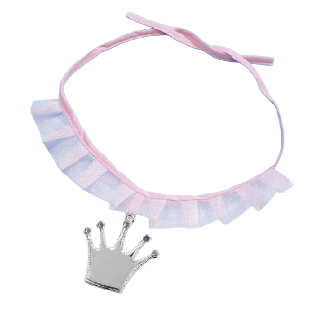 das-kost-mland-prinzessin-halskette-rosa-krone-halsband image 1