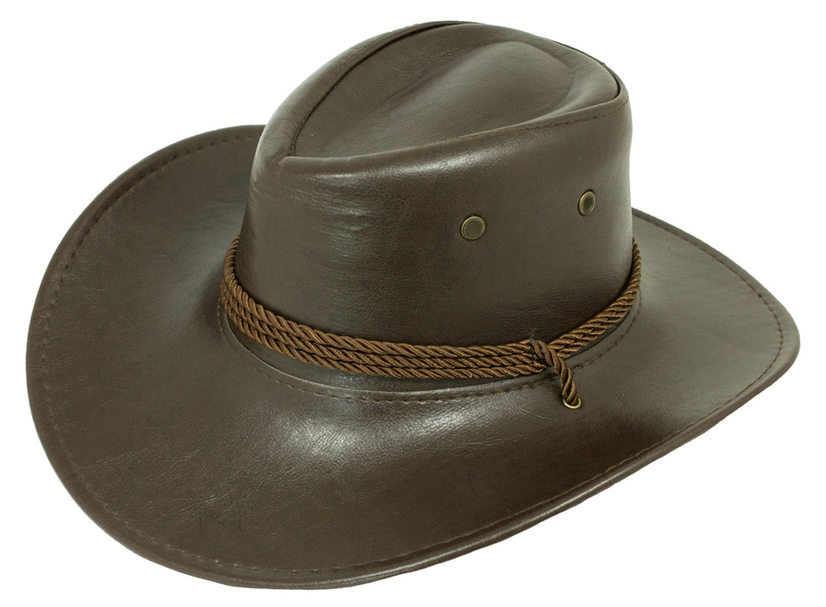 das-kost-mland-cowboyhut-john-lederlook-hut-braun-58-cm image 1