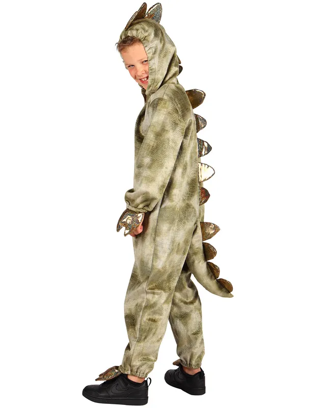 das-kost-mland-dinosaurier-kinderkost-m-overall-gr-n-glitzer image 1