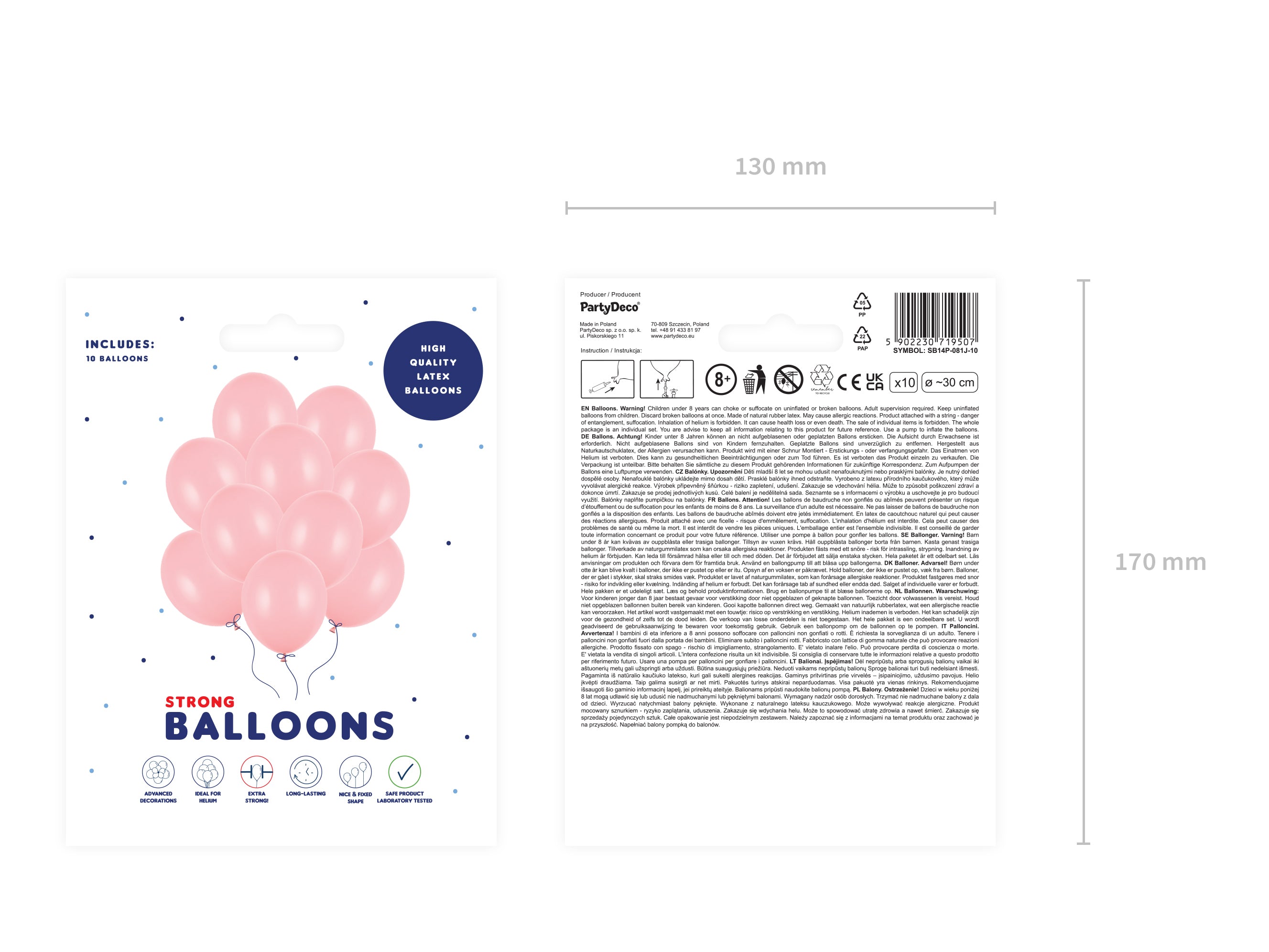 das-kost-mland-uni-pastell-luftballon-rosa-10er-30-cm-latex image 4
