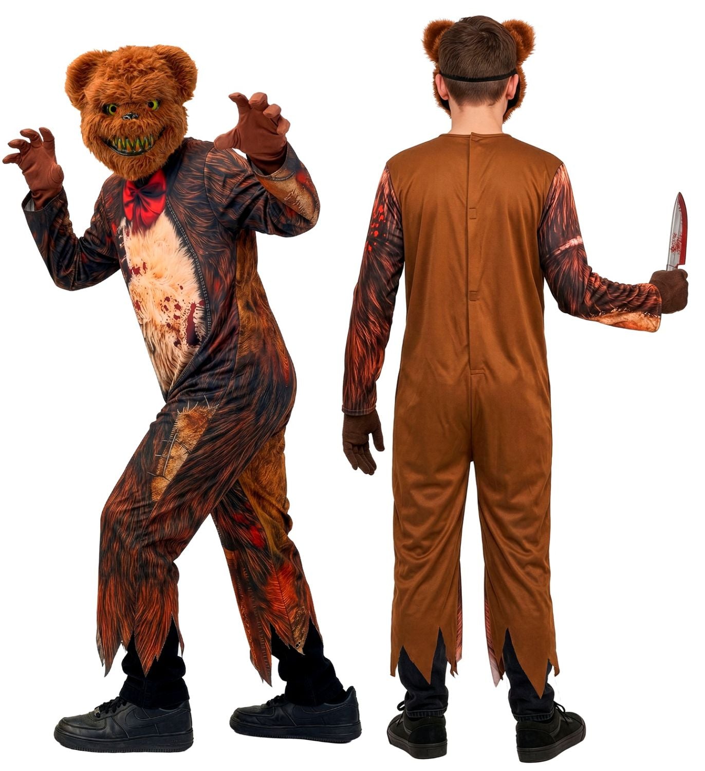 das-kost-mland-jungen-zombie-teddyb-r-kost-m-overall-maske-kinder image 2