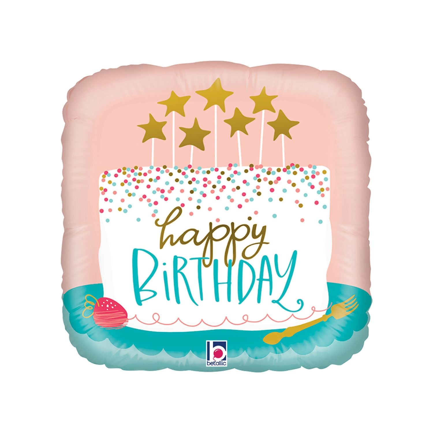 das-kost-mland-happy-birthday-folienballon-eckig-kuchen-46cm image 1