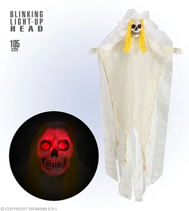 das-kost-mland-dekorationen-halloween-h-ngefigur-skelett-braut-105cm image 1