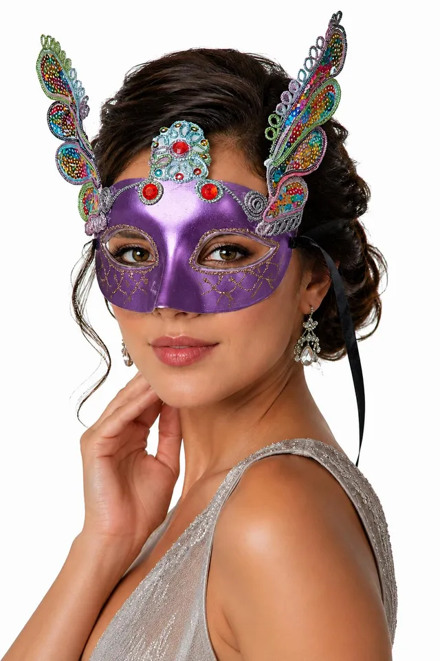 das-kost-mland-accessoires-augenmaske-florenz-lila-mit-pailletten image 1