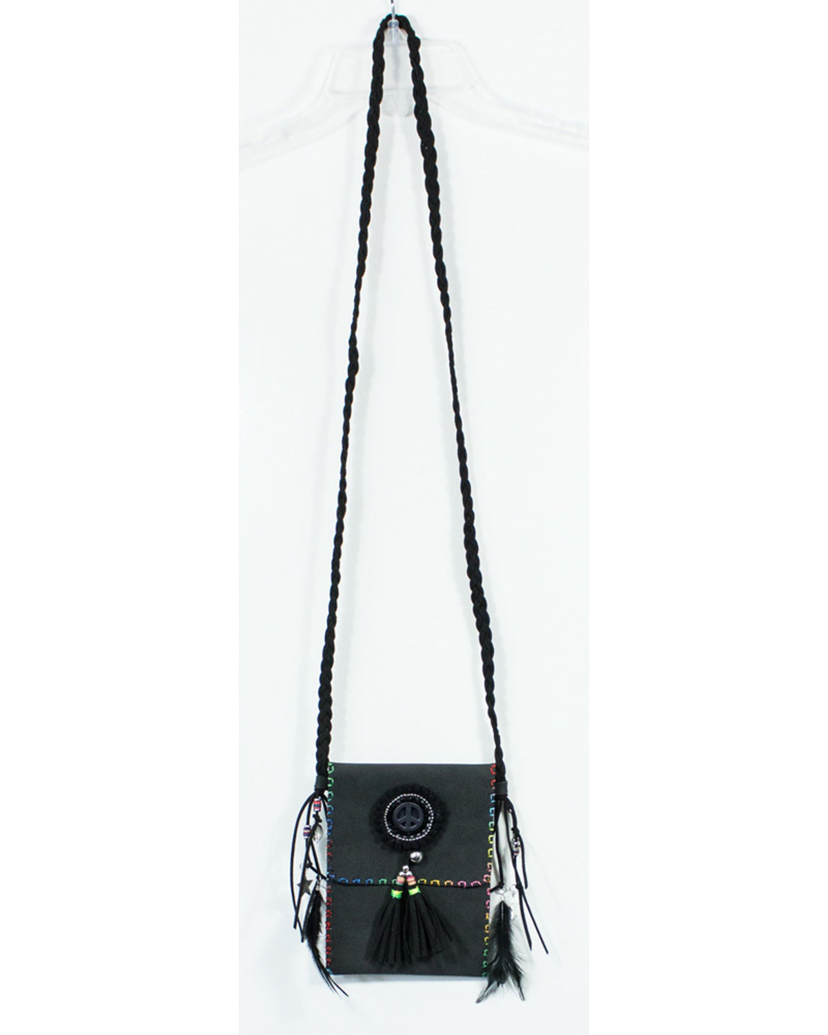 das-kost-mland-ethno-umh-ngetasche-tasche-federn-schwarz image 7