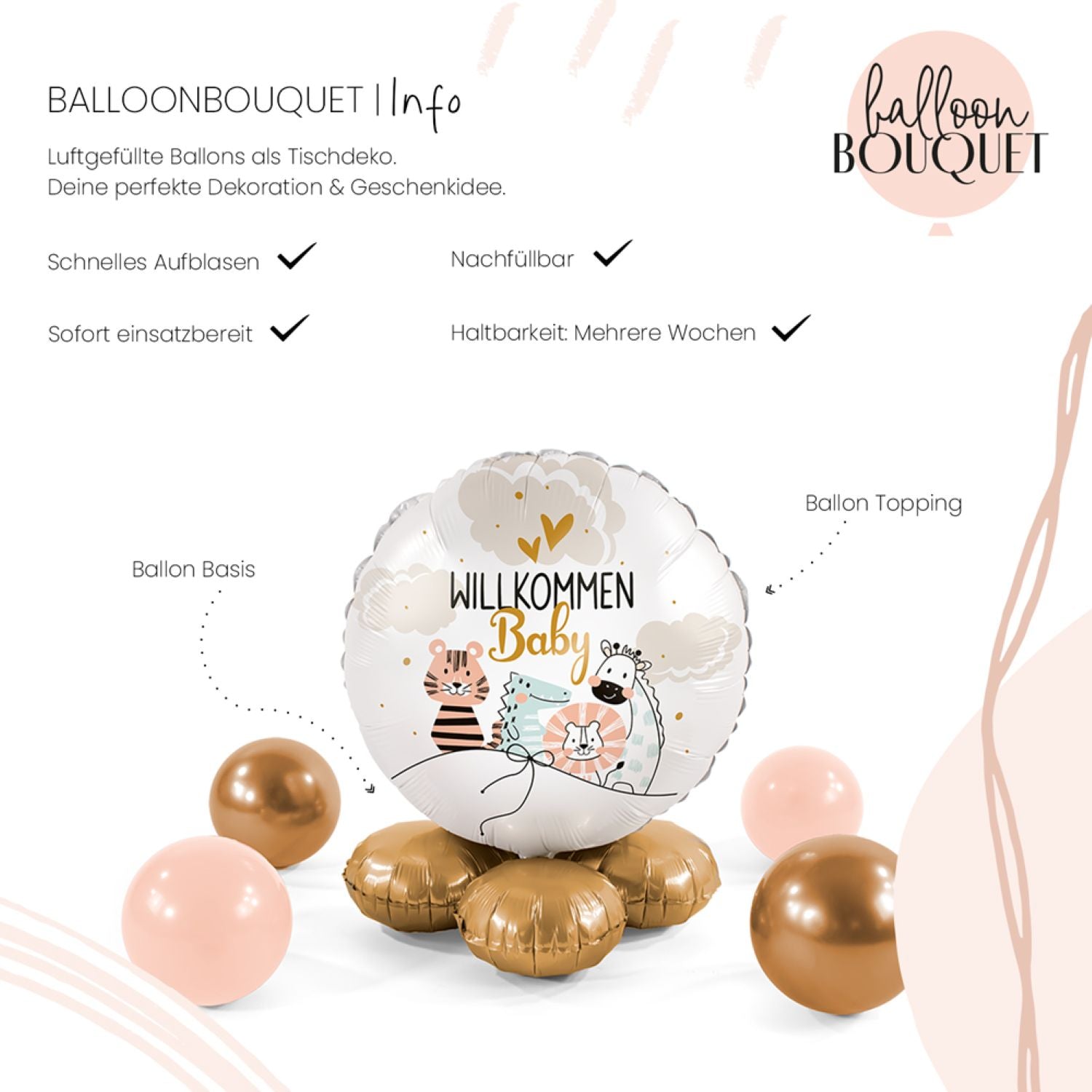 das-kost-mland-dekorationen-folienballon-bouquet-baby-little-friends image 2