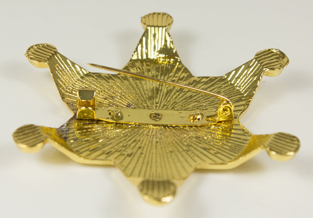 das-kost-mland-cowboy-sheriffstern-metall-abzeichen-gold image 2