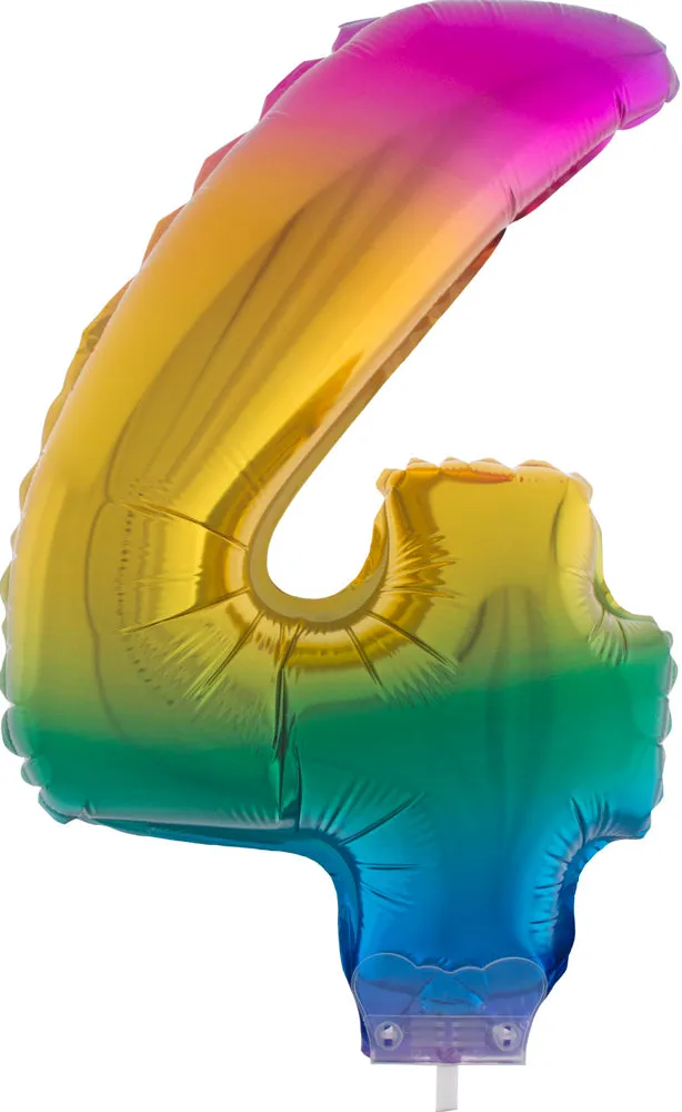 das-kost-mland-dekorationen-zahlen-folienballon-41cm-zahl-4-regenbogen image 1