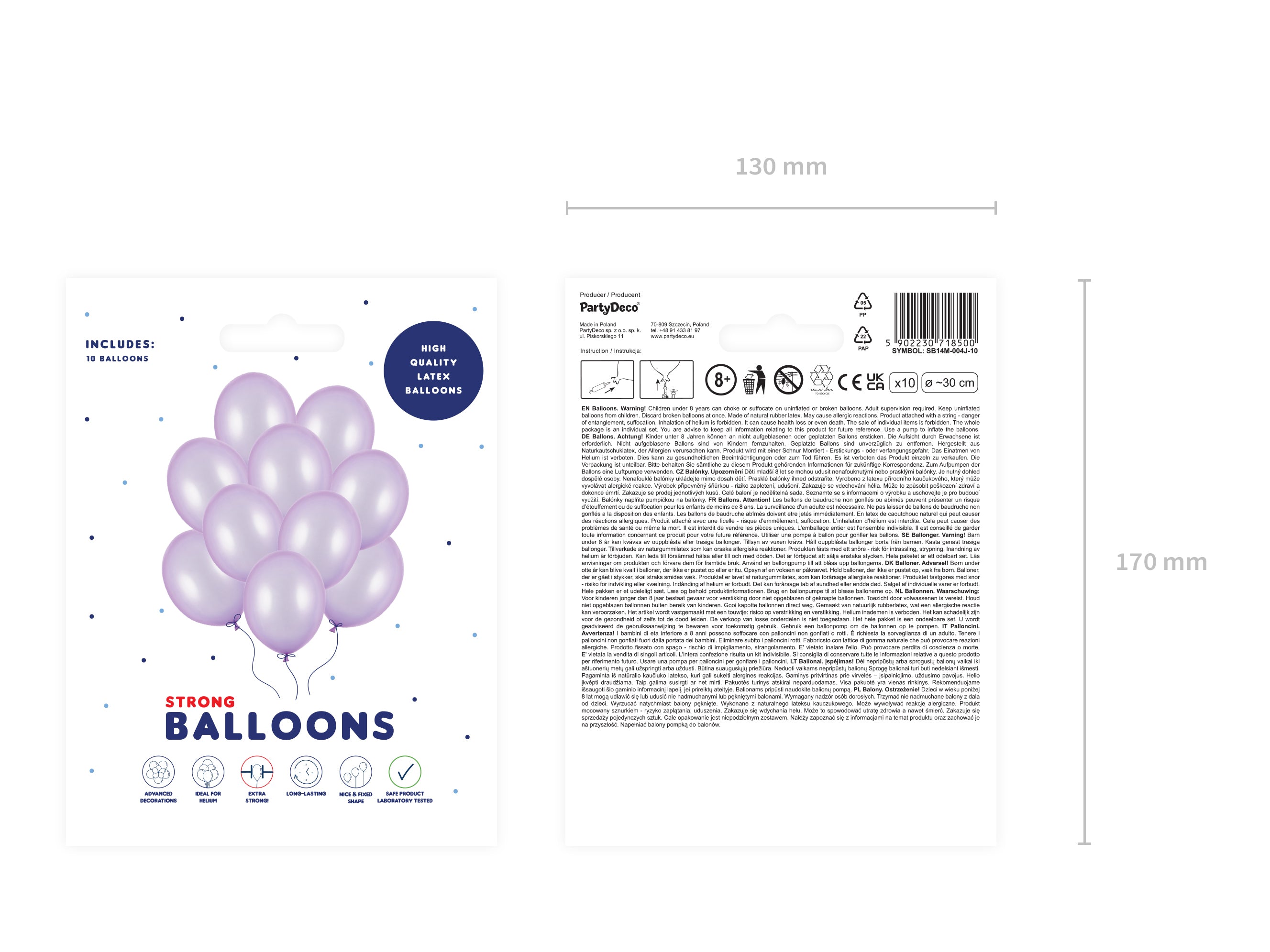 das-kost-mland-dekorationen-luftballon-uni-metallic-30cm-lila-10stk image 2