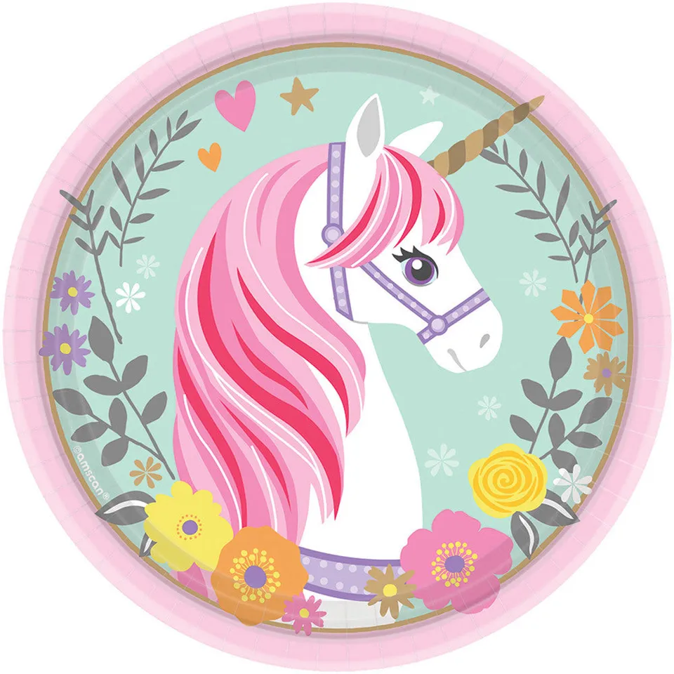 das-kost-mland-magical-unicorn-pappteller-einhorn-17-7cm-8stk image 1