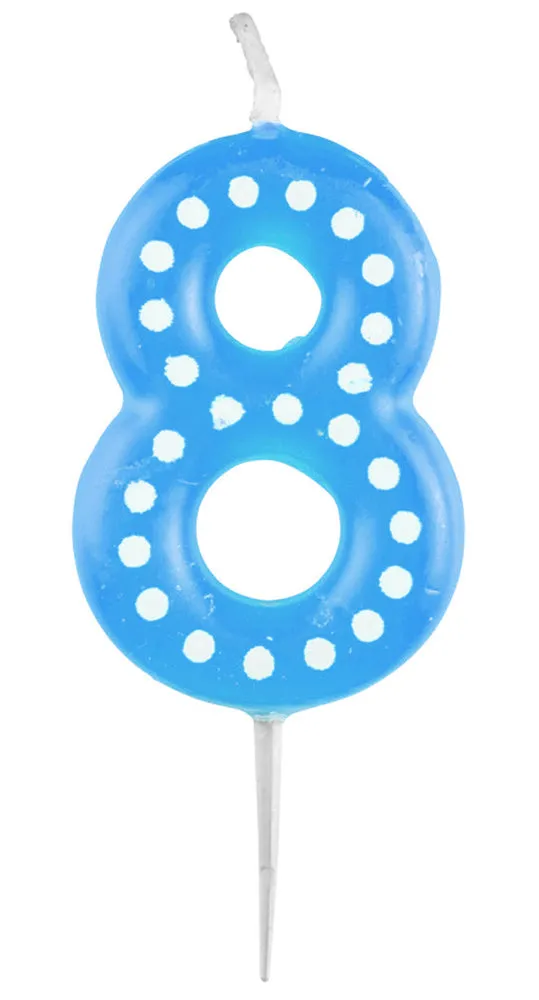 das-kost-mland-zahlenkerze-8-geburtstagskerze-blau-mit-punkten image 1