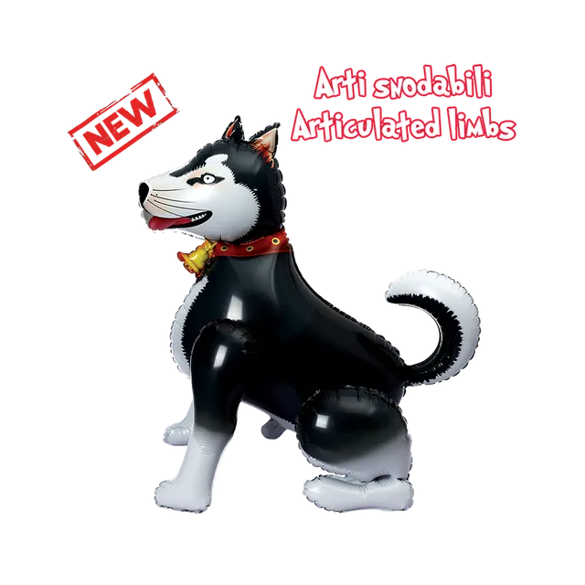 das-kost-mland-dekorationen-airwalker-husky-schwarz-110-cm image 1