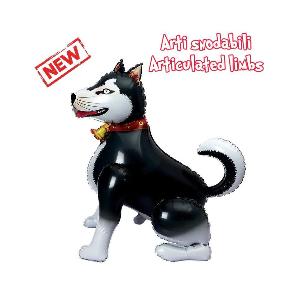 das-kost-mland-dekorationen-airwalker-husky-schwarz-110-cm image 1