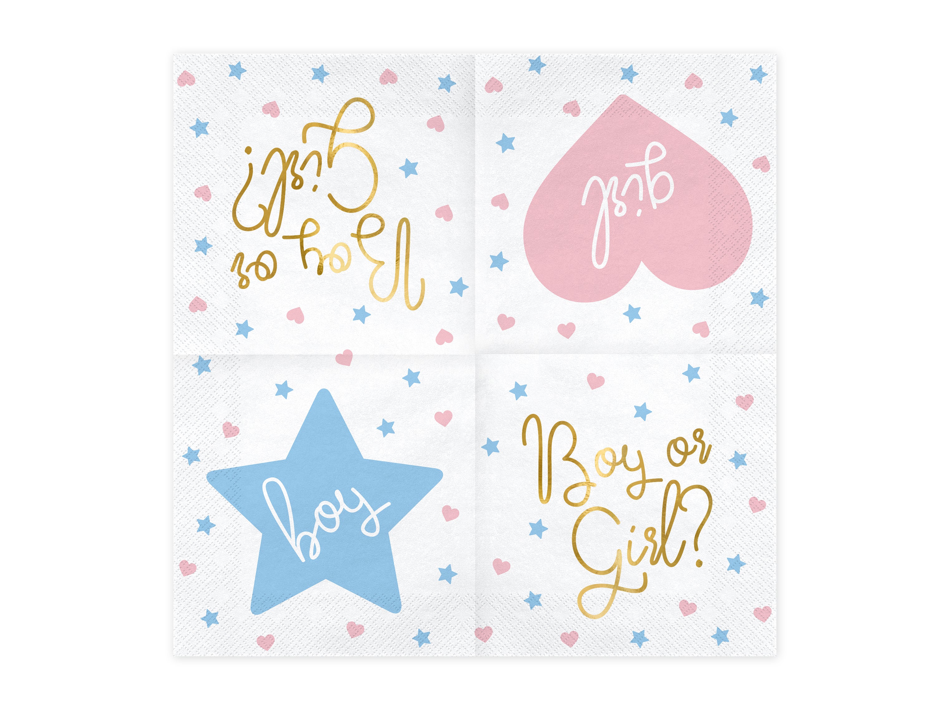 das-kost-mland-servietten-boy-or-girl-gold-20stk-33x33cm image 3