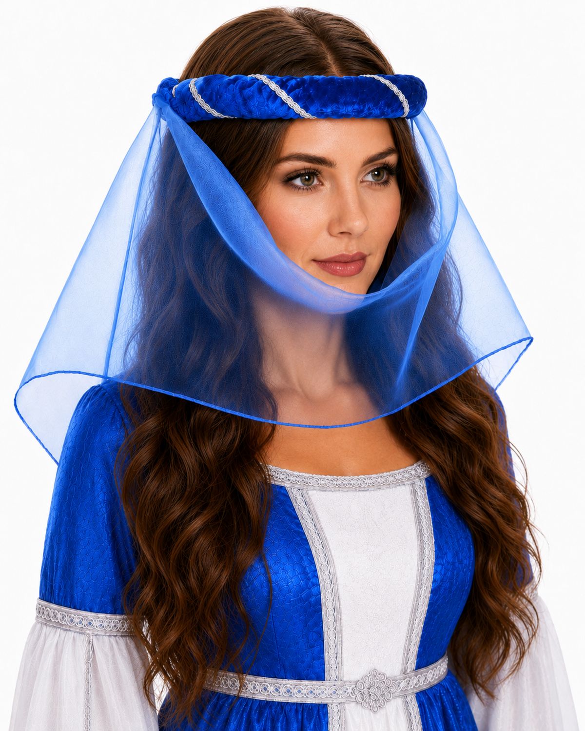 das-kost-mland-helena-haarband-blau-schleier-damen-mittelalter image 7