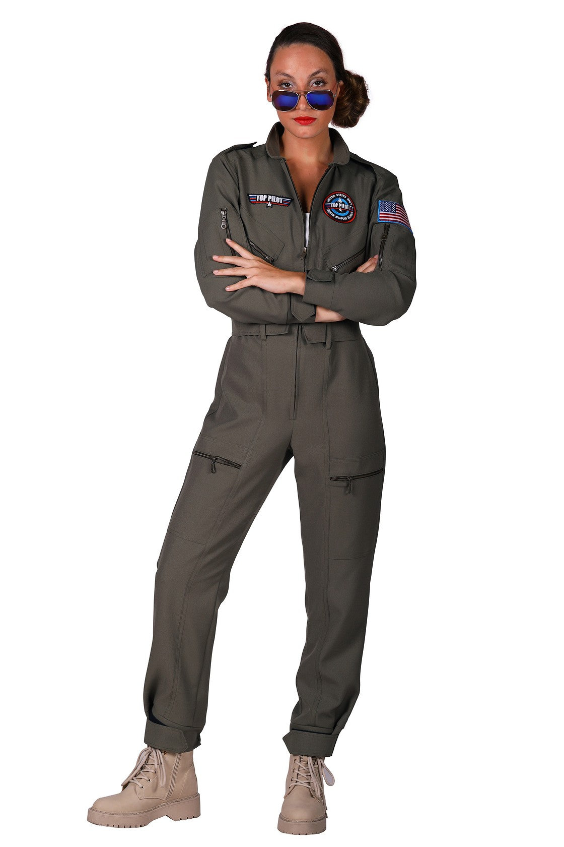 das-kost-mland-top-pilot-kampfjet-kost-m-damen-gr-n-flieger-overall image 1