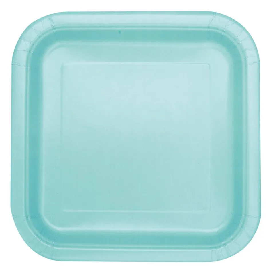 das-kost-mland-pappteller-uni-quadratisch-23-cm-minze-14-stk image 1