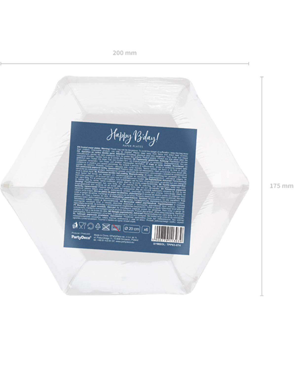 das-kost-mland-pappteller-happy-bday-marineblau-20cm-6stk image 2