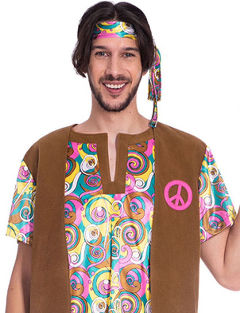 das-kost-mland-herren-hippie-kost-m-psychedelic-braun-3tlg image 2