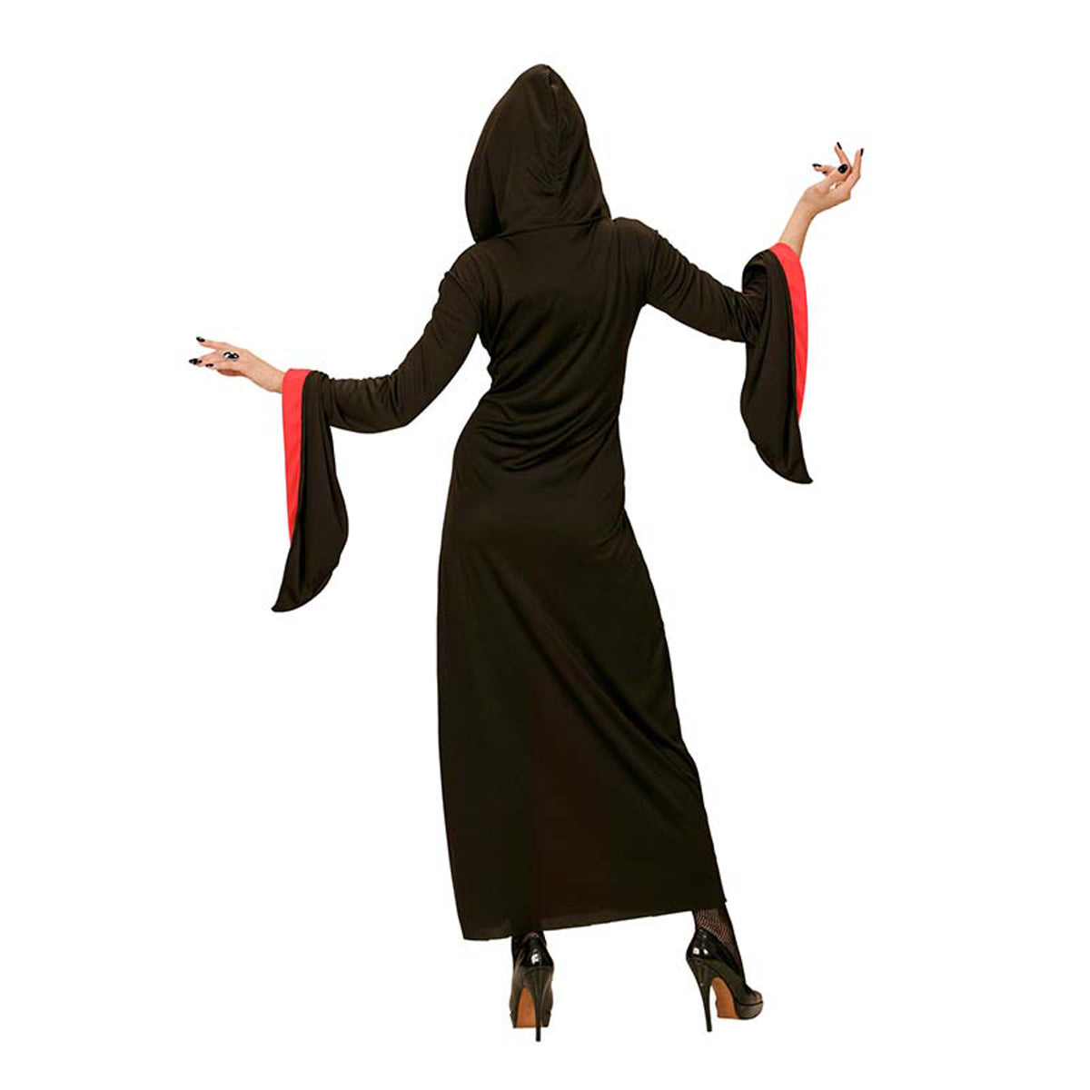das-kost-mland-lady-gothic-kost-m-damen-rot-schwarz-mit-kapuze image 2
