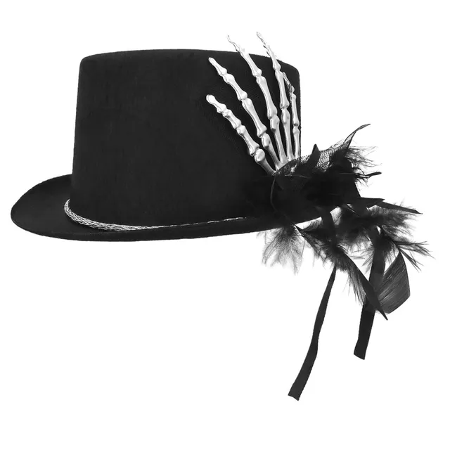 das-kost-mland-accessoires-hut-zylinder-silver-claw-schwarz-halloween image 1