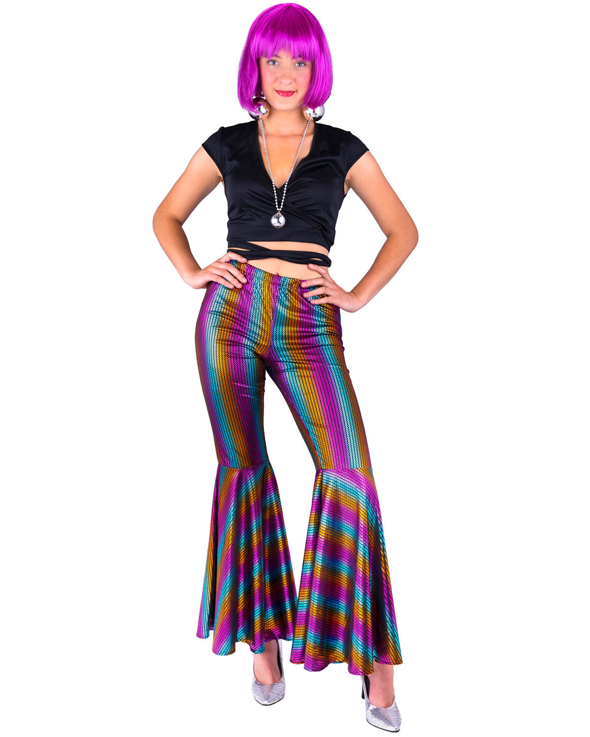 disco-pailletten-hose-regenbogen-damen-mehrfarbig-36-38 image 2