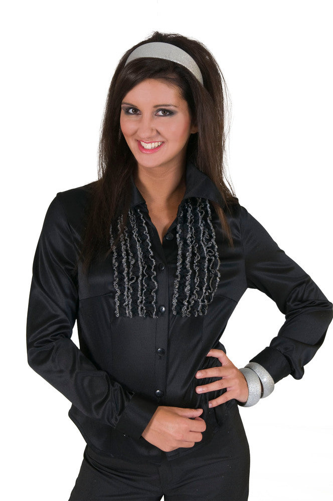 das-kost-mland-damen-hippie-r-schen-bluse-schwarz-36-38-70er image 1
