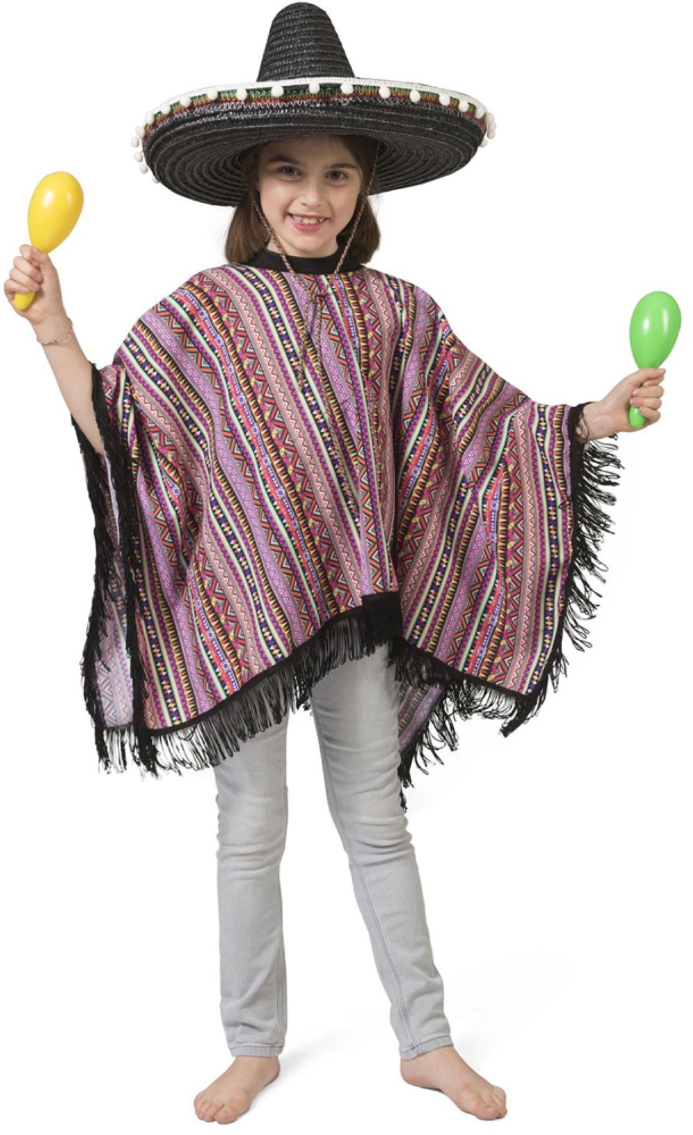 mexikaner-poncho-pedro-kinder-bunt-fasching-cape-gr-einheitsgr-e image 5