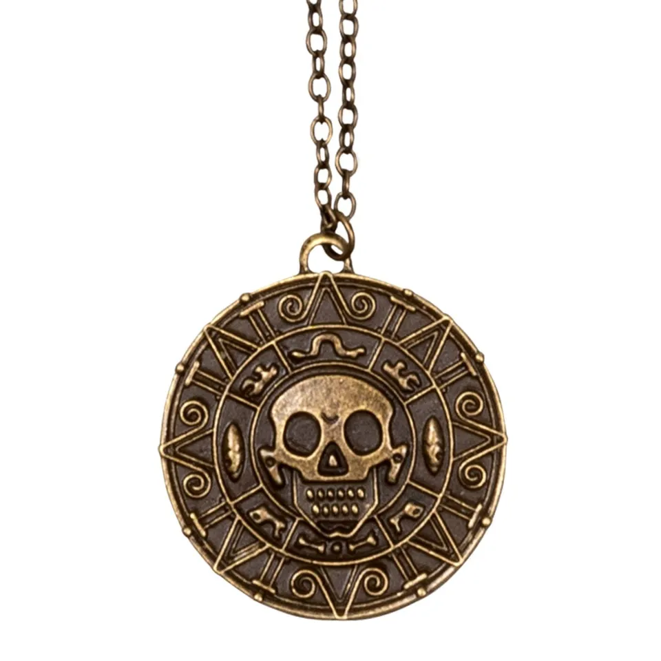 das-kost-mland-piratenamulett-halskette-bronze-totenkopf image 1