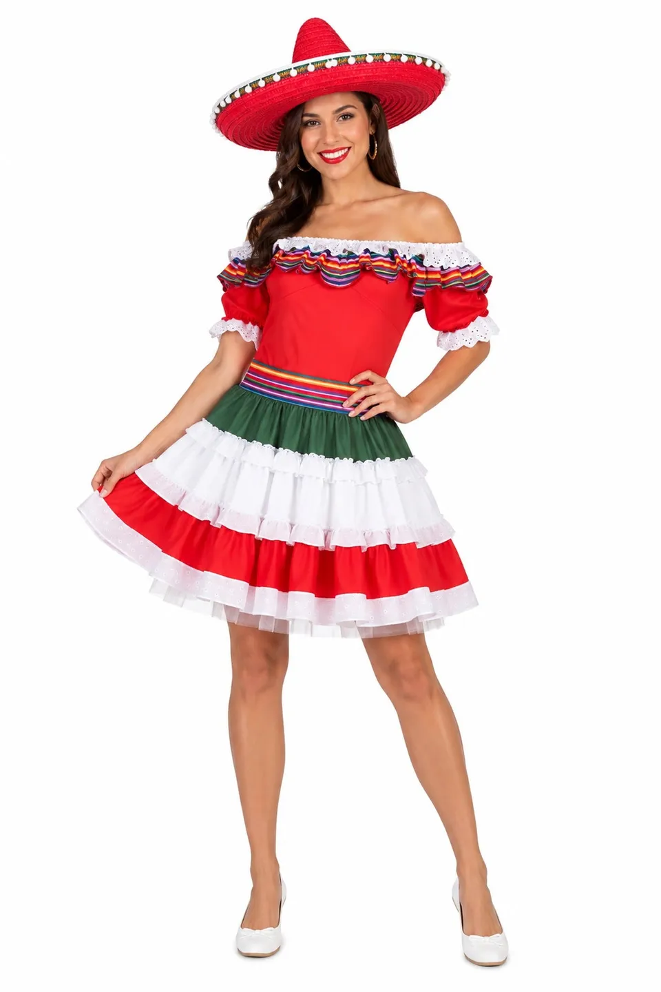 das-kost-mland-senorita-bonita-mexiko-kleid-damen-rot-gr-n image 1
