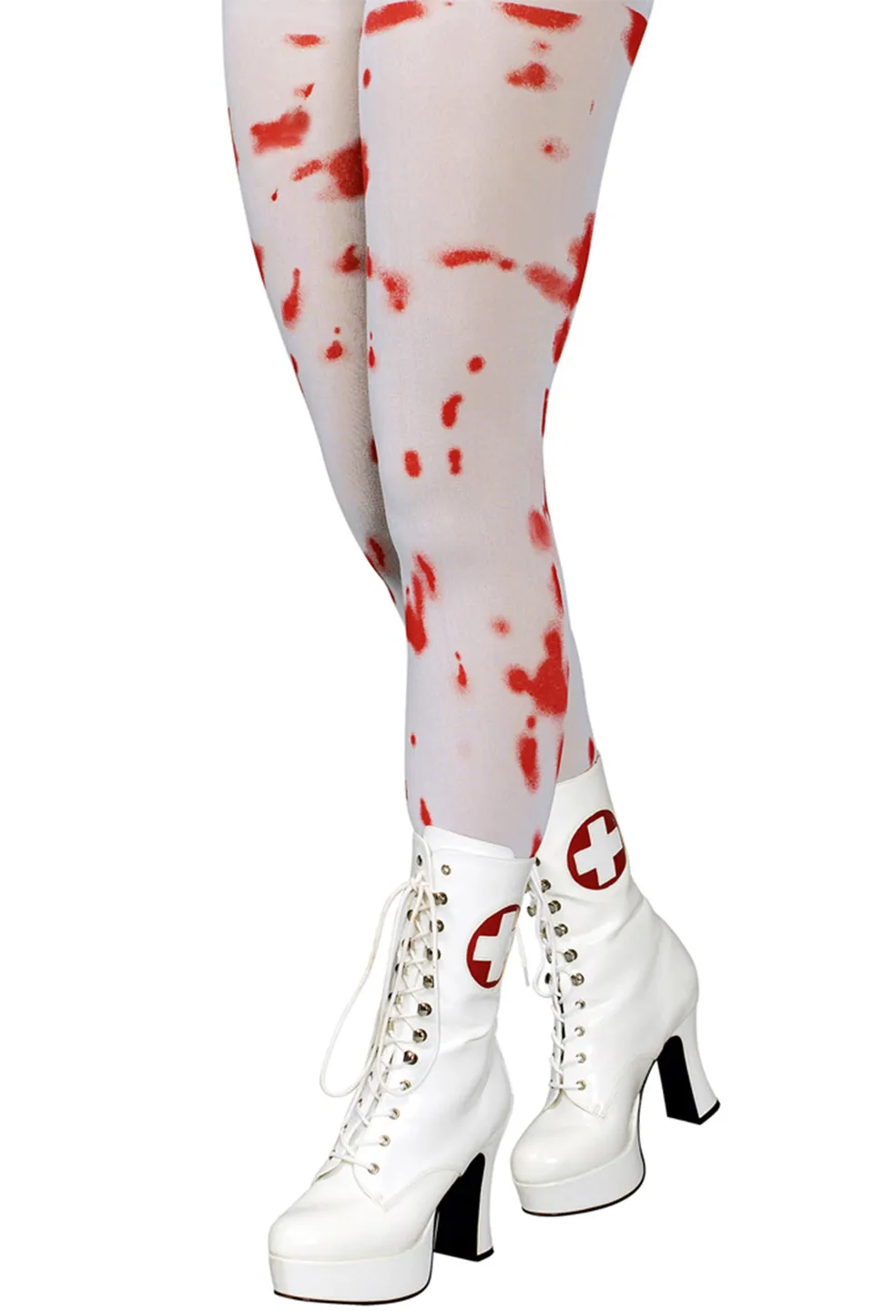 das-kost-mland-bloody-damen-strumpfhose-wei-rot-l-xl image 1