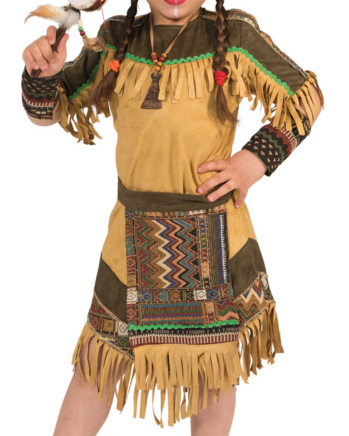 das-kost-mland-shania-indianerin-kost-m-m-dchen-braun-mit-g-rtel image 2