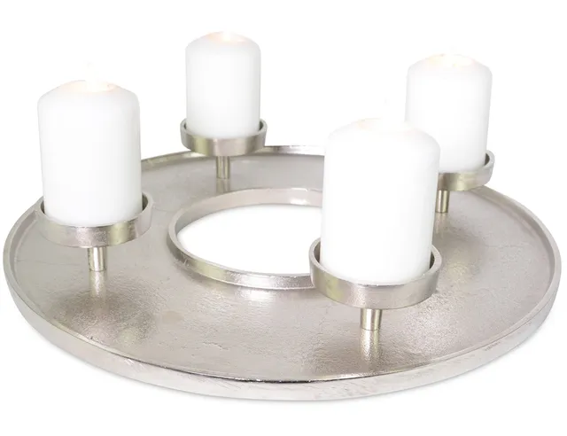 riffelmacher-adventskranz-kranzschale-metall-silber-41-cm image 1