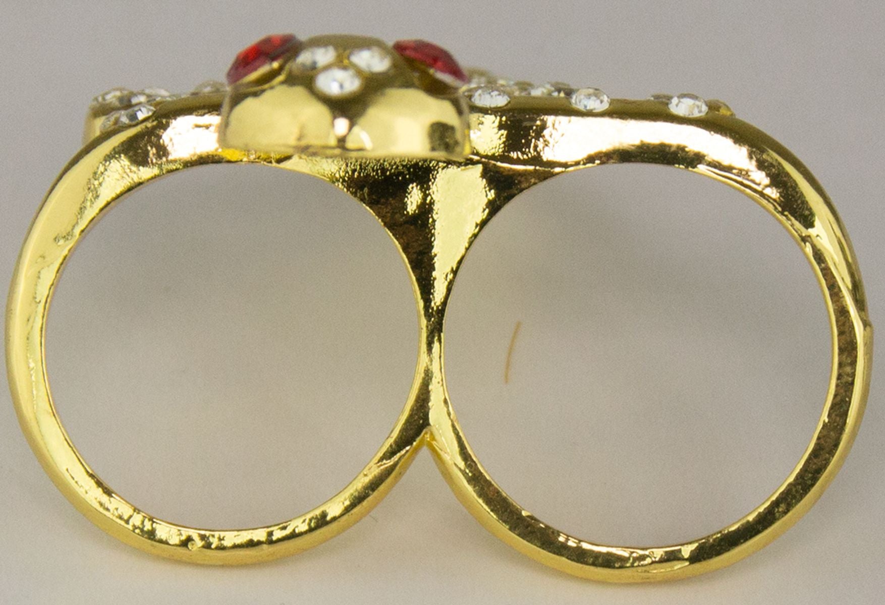 das-kost-mland-zwei-finger-ring-goldene-schlange-gold-rot-strass image 3
