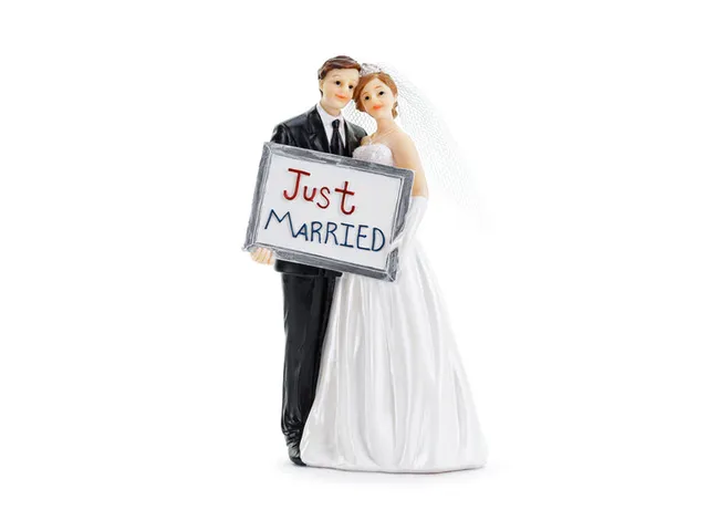 das-kost-mland-dekorationen-figur-brautpaar-just-married-14-5cm image 1