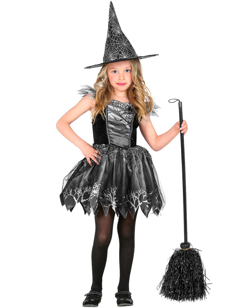 das-kost-mland-glitzer-hexe-kinderkost-m-2-tlg-schwarz-silber image 1