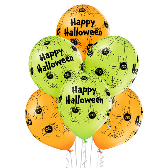 das-kost-mland-luftballon-spinnen-orange-mix-6-stk-30-cm image 1
